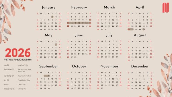 Vietnam Public Holidays Calendar 2026 Vietnam Calendar 2026