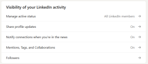 Visibility of your LinkedIn profile