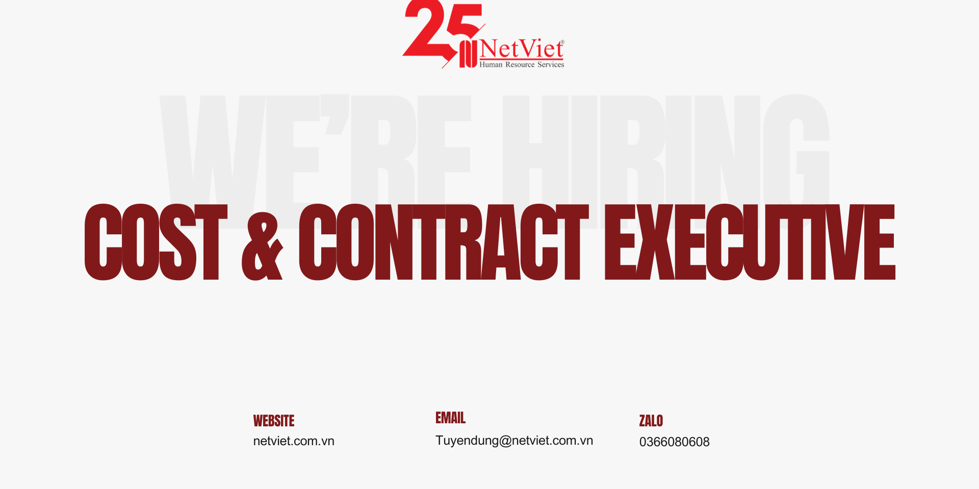 Cost & Contract Executive Tuyển dụng Cost & Contract Executive